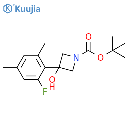 tert-butyl 3-(2-fluoro-4,6-dimethylphenyl)-3-hydroxyazetidine-1-carboxylate structure
