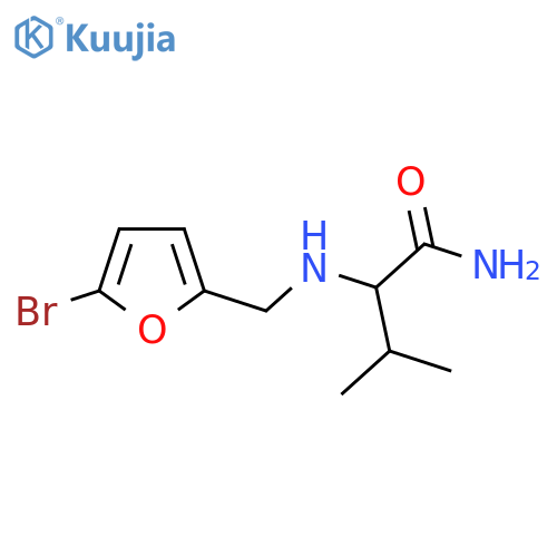 2-{(5-bromofuran-2-yl)methylamino}-3-methylbutanamide structure