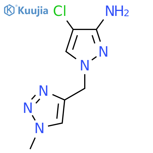 4-chloro-1-(1-methyl-1H-1,2,3-triazol-4-yl)methyl-1H-pyrazol-3-amine structure