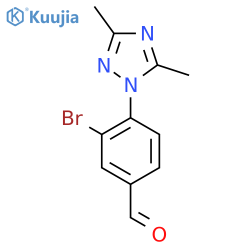 3-bromo-4-(dimethyl-1H-1,2,4-triazol-1-yl)benzaldehyde structure