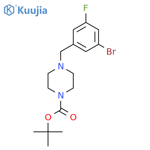 Tert-butyl 4-(3-bromo-5-fluorobenzyl)piperazine-1-carboxylate structure