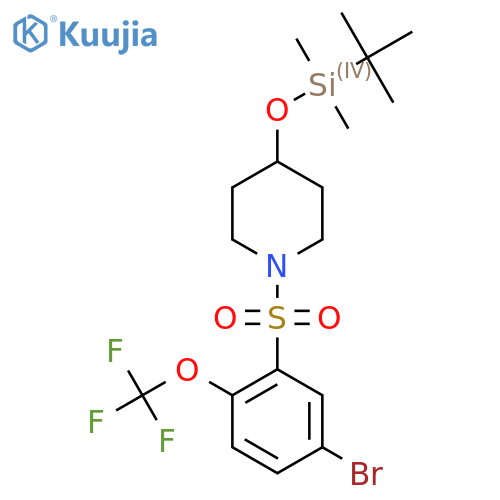 1-((5-Bromo-2-(trifluoromethoxy)phenyl)sulfonyl)-4-((tert-butyldimethylsilyl)oxy)piperidine structure