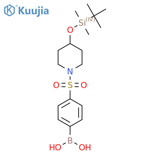 (4-((4-((Tert-butyldimethylsilyl)oxy)piperidin-1-yl)sulfonyl)phenyl)boronic acid structure