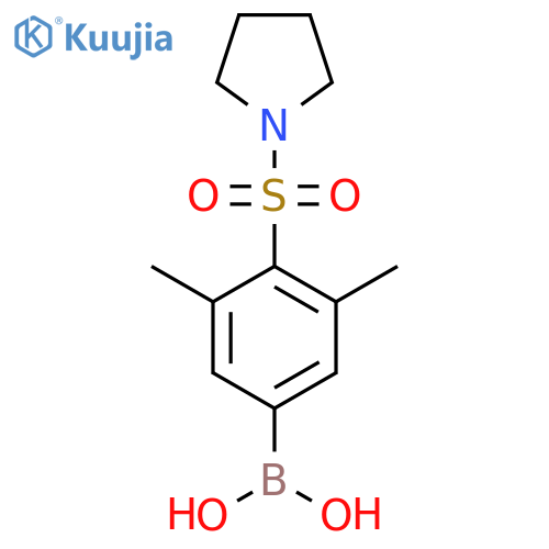 (3,5-Dimethyl-4-(pyrrolidin-1-ylsulfonyl)phenyl)boronic acid structure