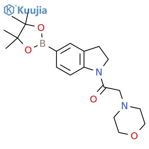 2-Morpholino-1-(5-(4,4,5,5-tetramethyl-1,3,2-dioxaborolan-2-yl)indolin-1-yl)ethanone structure