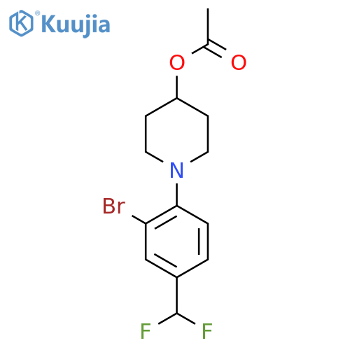 1-(2-Bromo-4-(difluoromethyl)phenyl)piperidin-4-yl acetate structure
