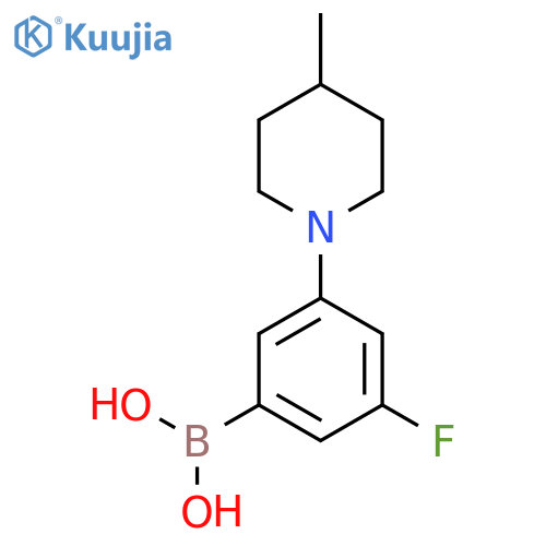 (3-Fluoro-5-(4-methylpiperidin-1-yl)phenyl)boronic acid structure