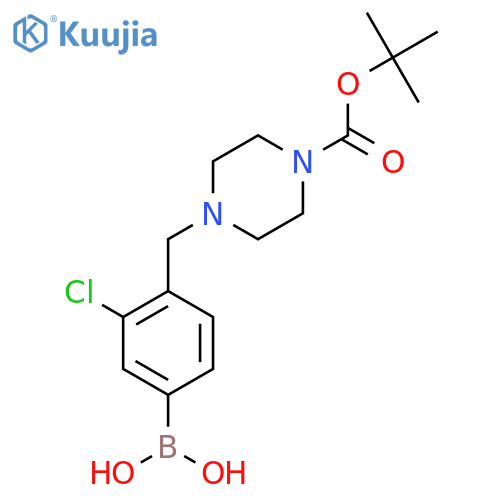 (4-((4-(Tert-butoxycarbonyl)piperazin-1-yl)methyl)-3-chlorophenyl)boronic acid structure