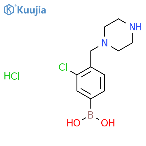(3-Chloro-4-(piperazin-1-ylmethyl)phenyl)boronic acid hydrochloride structure