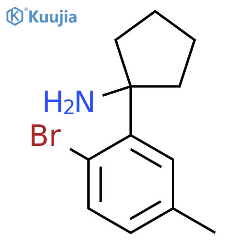 1-(2-bromo-5-methylphenyl)cyclopentan-1-amine structure