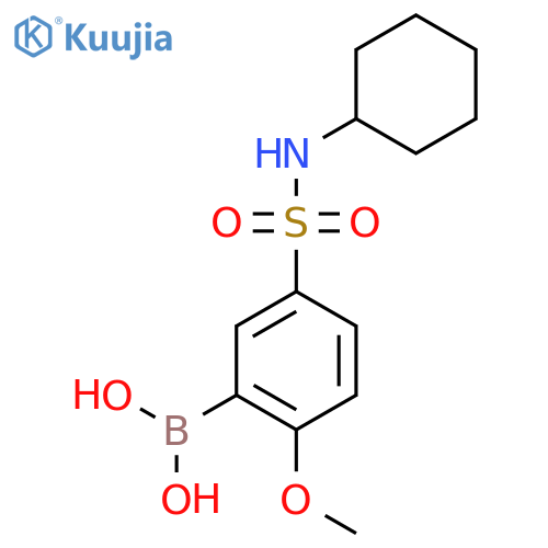 (5-(N-Cyclohexylsulfamoyl)-2-methoxyphenyl)boronic acid structure