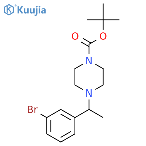 Tert-butyl 4-(1-(3-bromophenyl)ethyl)piperazine-1-carboxylate structure