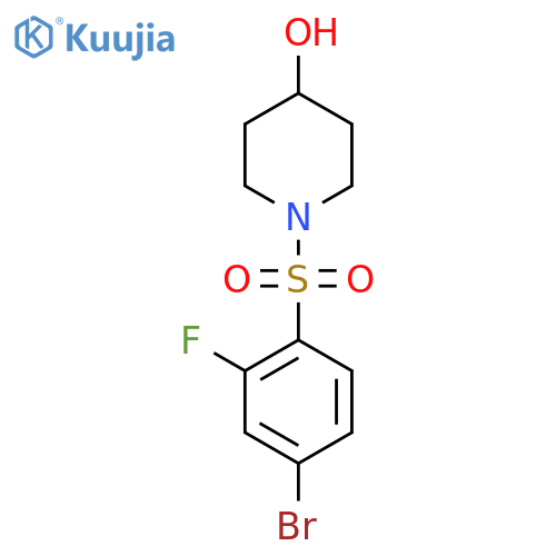 1-((4-Bromo-2-fluorophenyl)sulfonyl)piperidin-4-ol structure