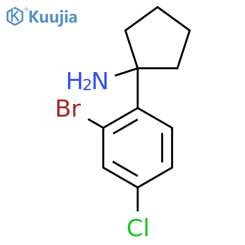 1-(2-Bromo-4-chlorophenyl)cyclopentan-1-amine structure