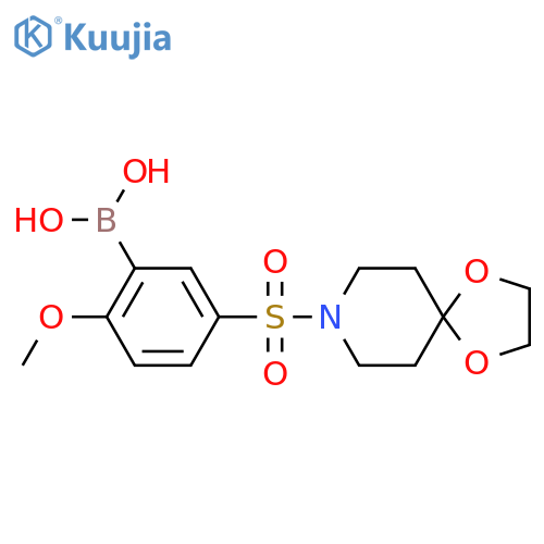 (5-(1,4-Dioxa-8-azaspiro[4.5]decan-8-ylsulfonyl)-2-methoxyphenyl)boronic acid structure