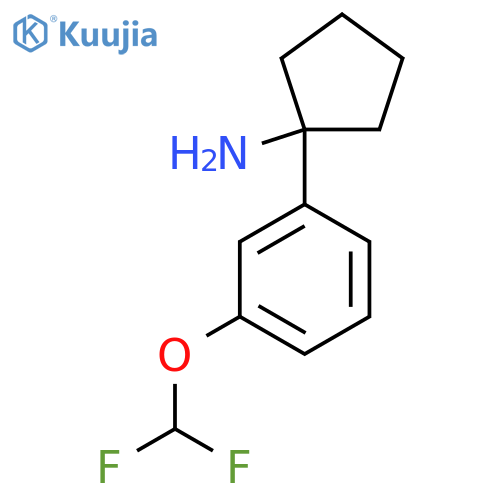 1-3-(difluoromethoxy)phenylcyclopentan-1-amine structure