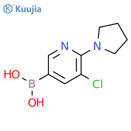 (5-Chloro-6-(pyrrolidin-1-yl)pyridin-3-yl)boronic acid structure