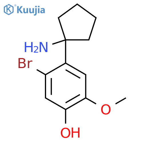 4-(1-aminocyclopentyl)-5-bromo-2-methoxyphenol structure