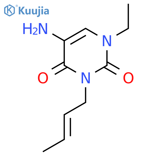 5-amino-3-(but-2-en-1-yl)-1-ethyl-1,2,3,4-tetrahydropyrimidine-2,4-dione structure