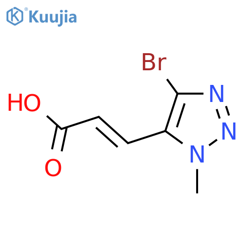 (2E)-3-(4-bromo-1-methyl-1H-1,2,3-triazol-5-yl)prop-2-enoic acid structure