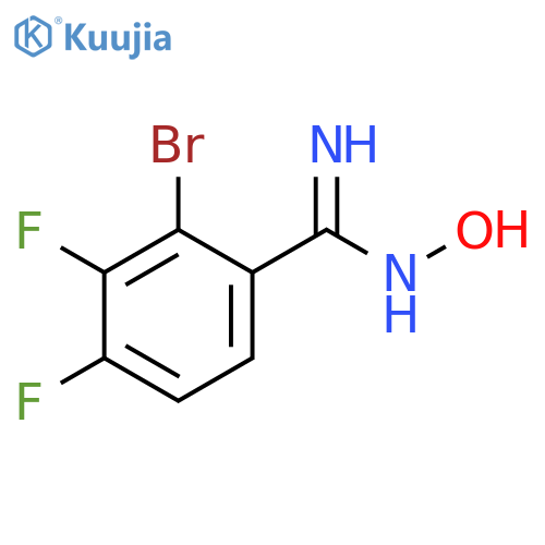 2-Bromo-3,4-difluoro-N'-hydroxybenzene-1-carboximidamide structure