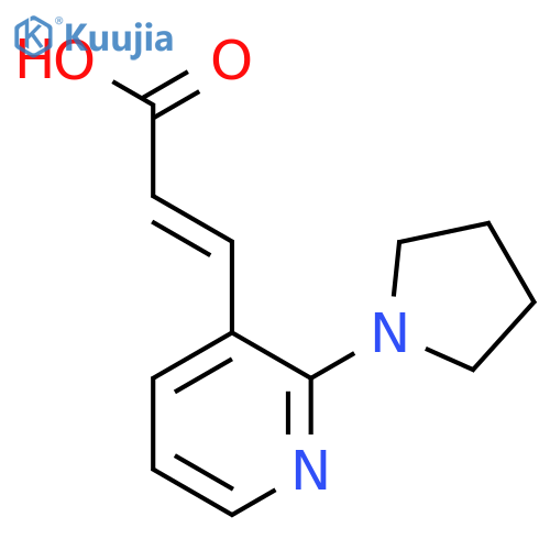 3-2-(pyrrolidin-1-yl)pyridin-3-ylprop-2-enoic acid structure