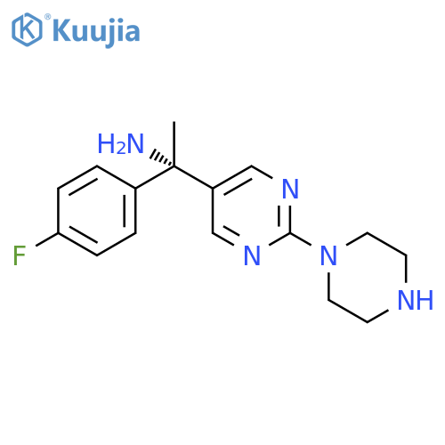 5-Pyrimidinemethanamine, α-(4-fluorophenyl)-α-methyl-2-(1-piperazinyl)-, (αS)- structure