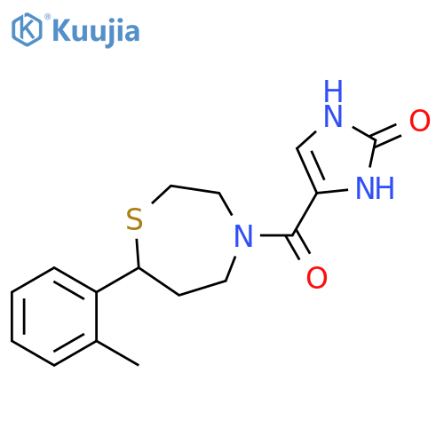 4-[7-(2-methylphenyl)-1,4-thiazepane-4-carbonyl]-2,3-dihydro-1H-imidazol-2-one structure