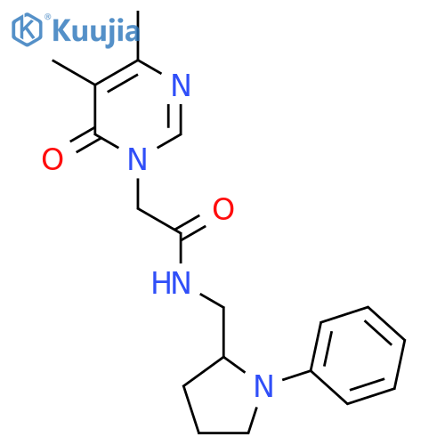 2-(4,5-dimethyl-6-oxo-1,6-dihydropyrimidin-1-yl)-N-(1-phenylpyrrolidin-2-yl)methylacetamide structure