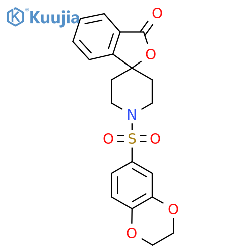 1'-(2,3-dihydro-1,4-benzodioxine-6-sulfonyl)-3H-spiro2-benzofuran-1,4'-piperidine-3-one structure