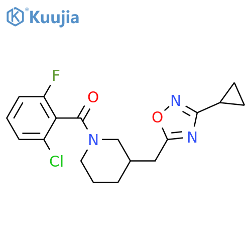 1-(2-chloro-6-fluorobenzoyl)-3-[(3-cyclopropyl-1,2,4-oxadiazol-5-yl)methyl]piperidine structure