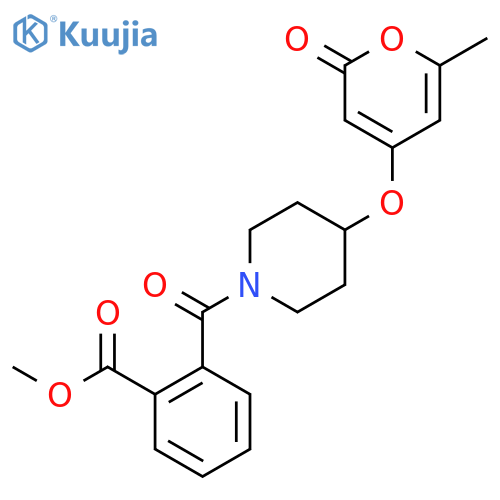 Methyl 2-{4-[(6-methyl-2-oxo-2h-pyran-4-yl)oxy]piperidine-1-carbonyl}benzoate structure