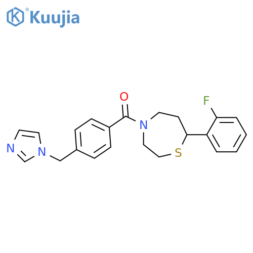 7-(2-fluorophenyl)-4-{4-[(1H-imidazol-1-yl)methyl]benzoyl}-1,4-thiazepane structure