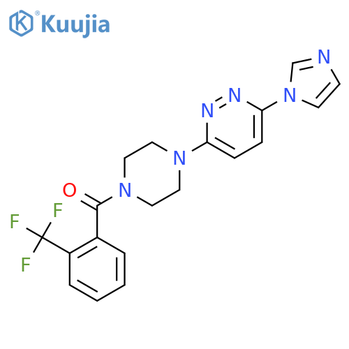 3-(1H-imidazol-1-yl)-6-{4-2-(trifluoromethyl)benzoylpiperazin-1-yl}pyridazine structure
