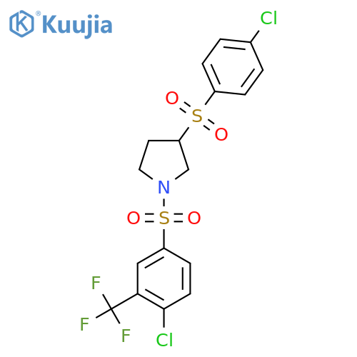 1-4-chloro-3-(trifluoromethyl)benzenesulfonyl-3-(4-chlorobenzenesulfonyl)pyrrolidine structure