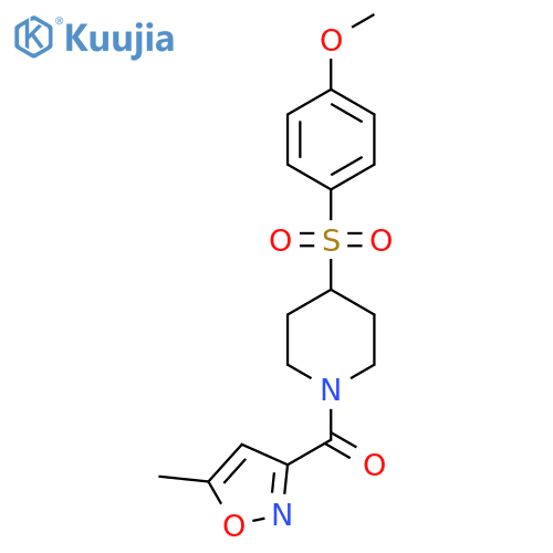 4-(4-methoxybenzenesulfonyl)-1-(5-methyl-1,2-oxazole-3-carbonyl)piperidine structure