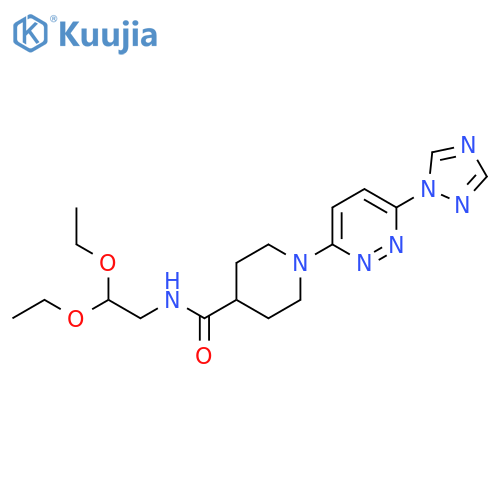1-(6-(1H-1,2,4-triazol-1-yl)pyridazin-3-yl)-N-(2,2-diethoxyethyl)piperidine-4-carboxamide structure