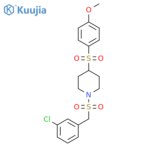 1-(3-chlorophenyl)methanesulfonyl-4-(4-methoxybenzenesulfonyl)piperidine structure