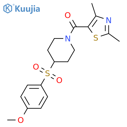 1-(2,4-dimethyl-1,3-thiazole-5-carbonyl)-4-(4-methoxybenzenesulfonyl)piperidine structure