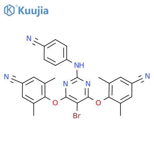 4,4'-5-Bromo-2-(4-cyanophenyl)amino-4,6-pyrimidinediylbis(oxy)bis3,5-dimethylbenzonitrile structure