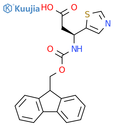 (3S)-3-({(9H-fluoren-9-yl)methoxycarbonyl}amino)-3-(1,3-thiazol-5-yl)propanoic acid structure