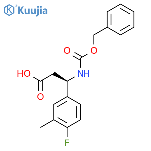 (3R)-3-{(benzyloxy)carbonylamino}-3-(4-fluoro-3-methylphenyl)propanoic acid structure