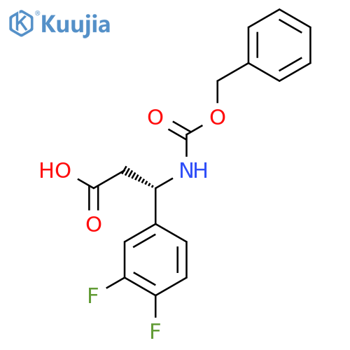 (3S)-3-{(benzyloxy)carbonylamino}-3-(3,4-difluorophenyl)propanoic acid structure