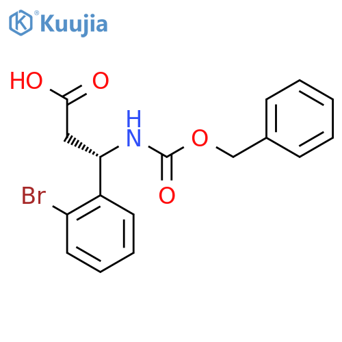 (3S)-3-{(benzyloxy)carbonylamino}-3-(2-bromophenyl)propanoic acid structure