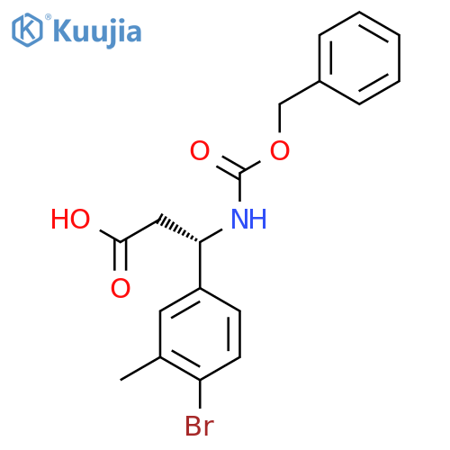 (3S)-3-{(benzyloxy)carbonylamino}-3-(4-bromo-3-methylphenyl)propanoic acid structure