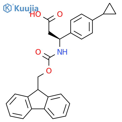 (3S)-3-(4-cyclopropylphenyl)-3-({(9H-fluoren-9-yl)methoxycarbonyl}amino)propanoic acid structure