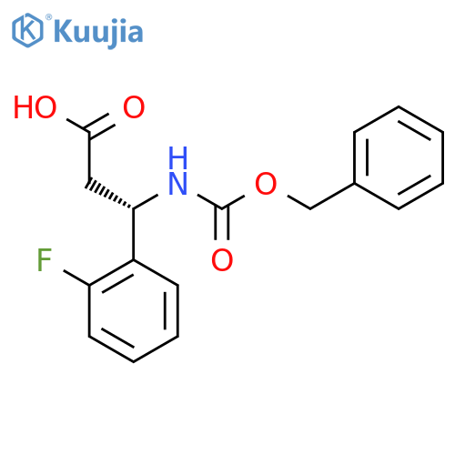(3S)-3-{(benzyloxy)carbonylamino}-3-(2-fluorophenyl)propanoic acid structure