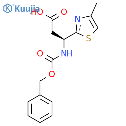 (3S)-3-{(benzyloxy)carbonylamino}-3-(4-methyl-1,3-thiazol-2-yl)propanoic acid structure