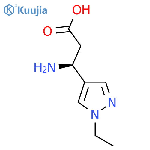 (3S)-3-amino-3-(1-ethyl-1H-pyrazol-4-yl)propanoic acid structure