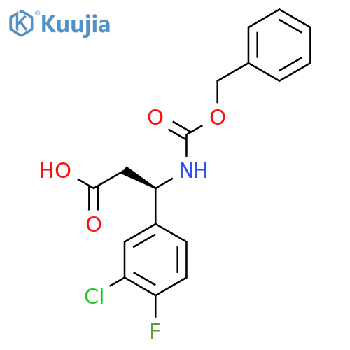 (3R)-3-{(benzyloxy)carbonylamino}-3-(3-chloro-4-fluorophenyl)propanoic acid structure